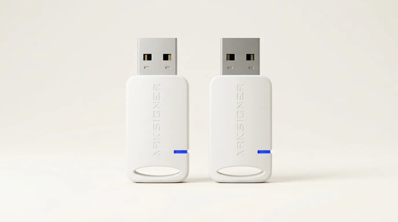 ArkSigner kart okuyucu çift — USB Type A ve Type C